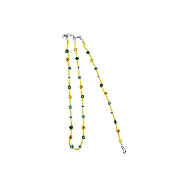 Handmade Flower Necklace And Bracelet Set Gift For Women - Picture 5 of 5